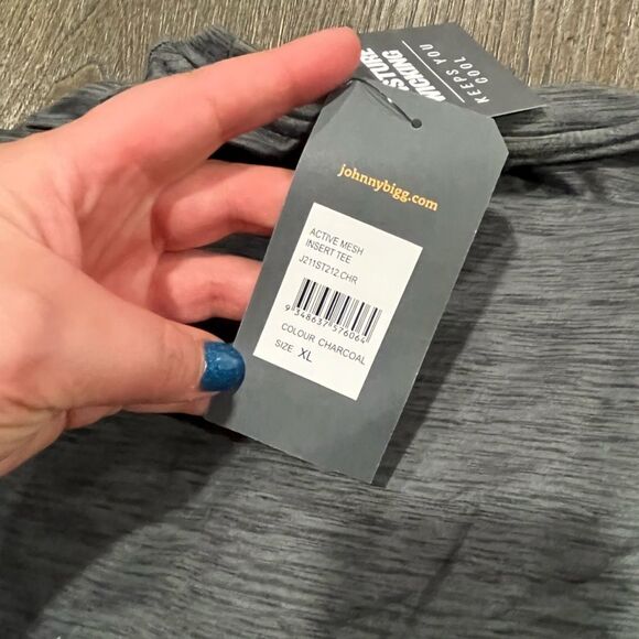NWT Johnny Bigg Active Mesh Insert Tee Charcoal Size XL - Picture 6 of 8